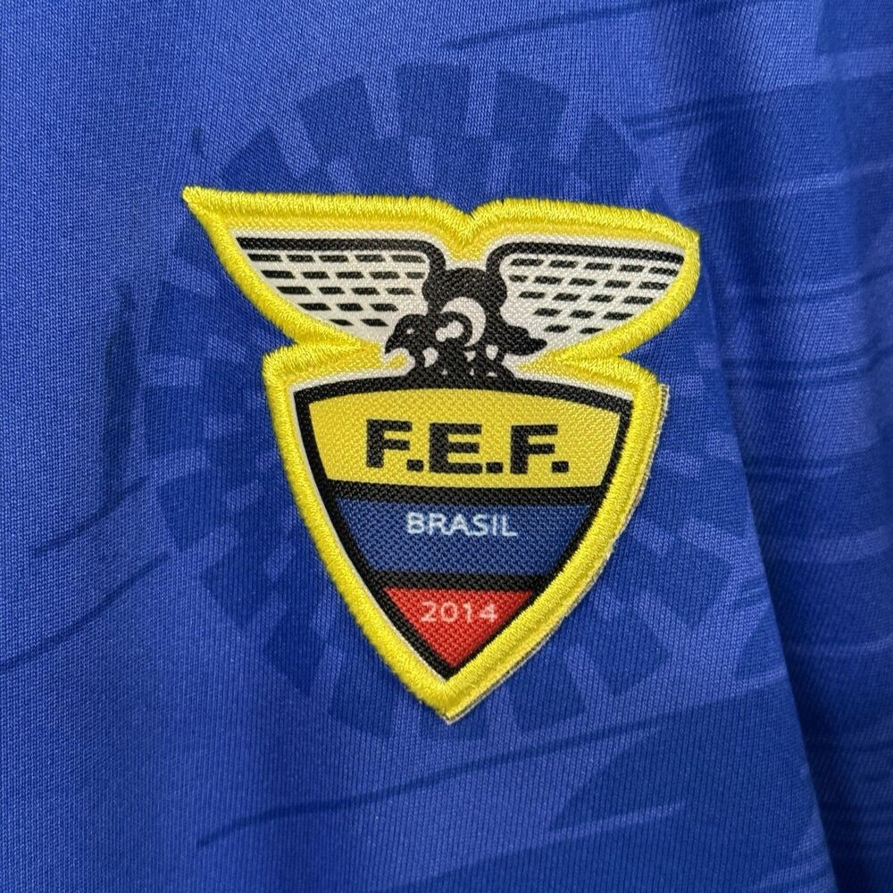 ECUADOR NATIONAL TEAM AWAY JERSEY 2014 WORLD CUP BRASIL BLUE MEN M GUC - Picture 6 of 12